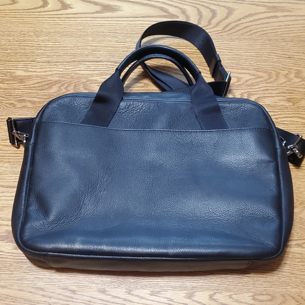 Michael Kors Men's Greyson Slim Briefcase Crossbody Pebbled Leather
